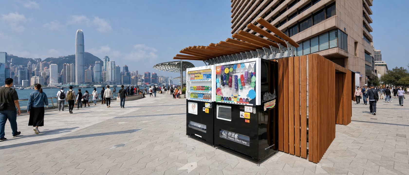 Joint Host vending machines at Tsim Sha Tsui waterfront promenade, Hong Kong